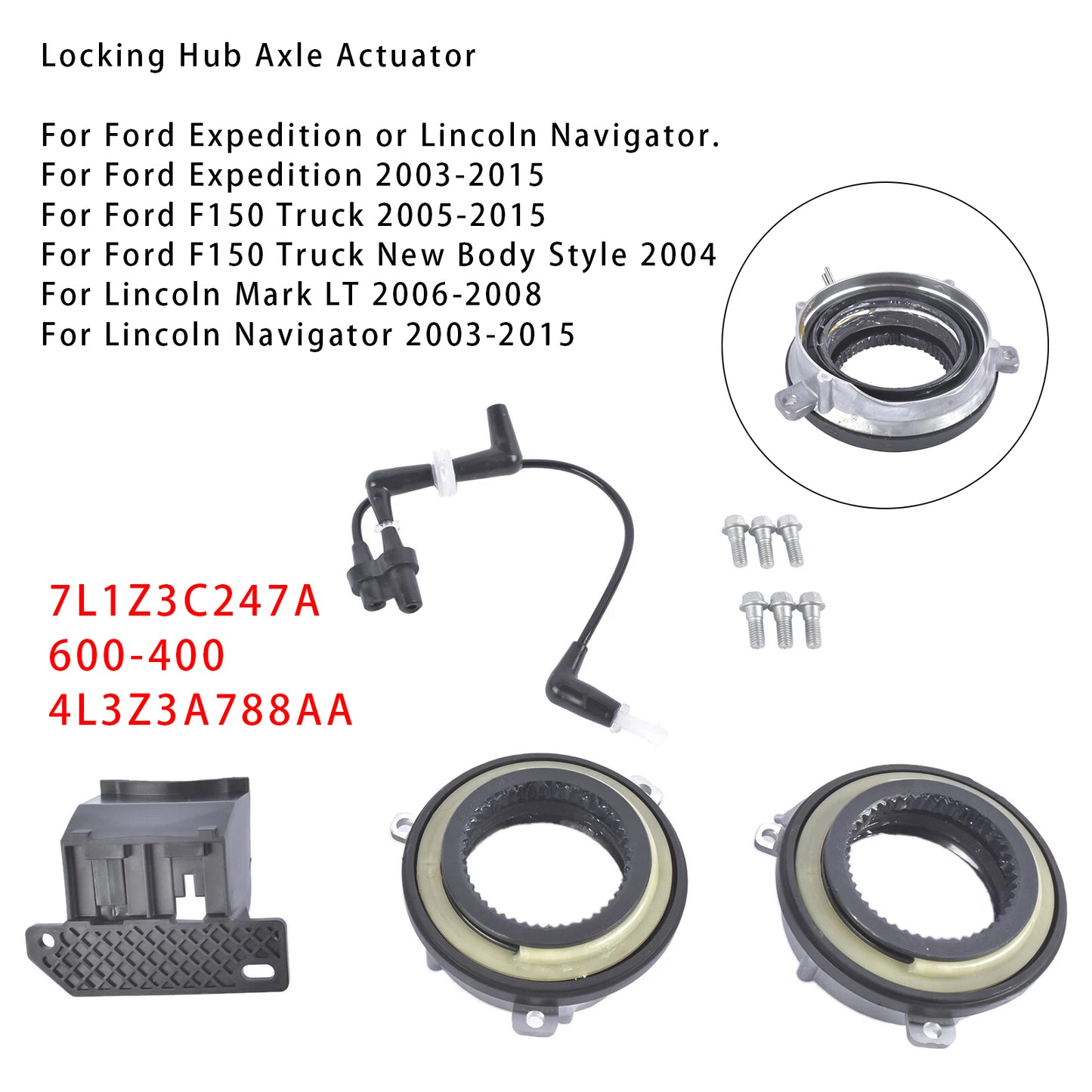 2005-2015 Ford F150 Truck 7L1Z-3C247-A Locking Hub Axle Actuator Vacuum Solenoid Valve