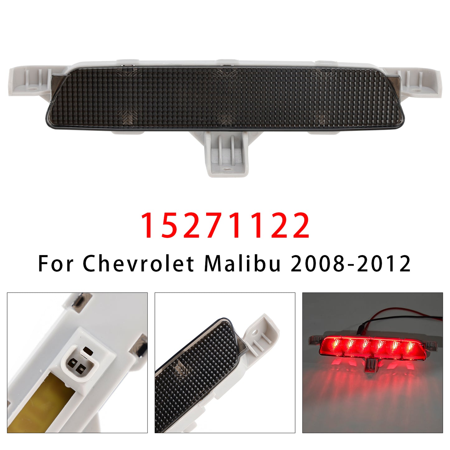 2008-2012 Chevrolet Malibu Black 15271122 Rear High Mount Third Brake Light Lamp