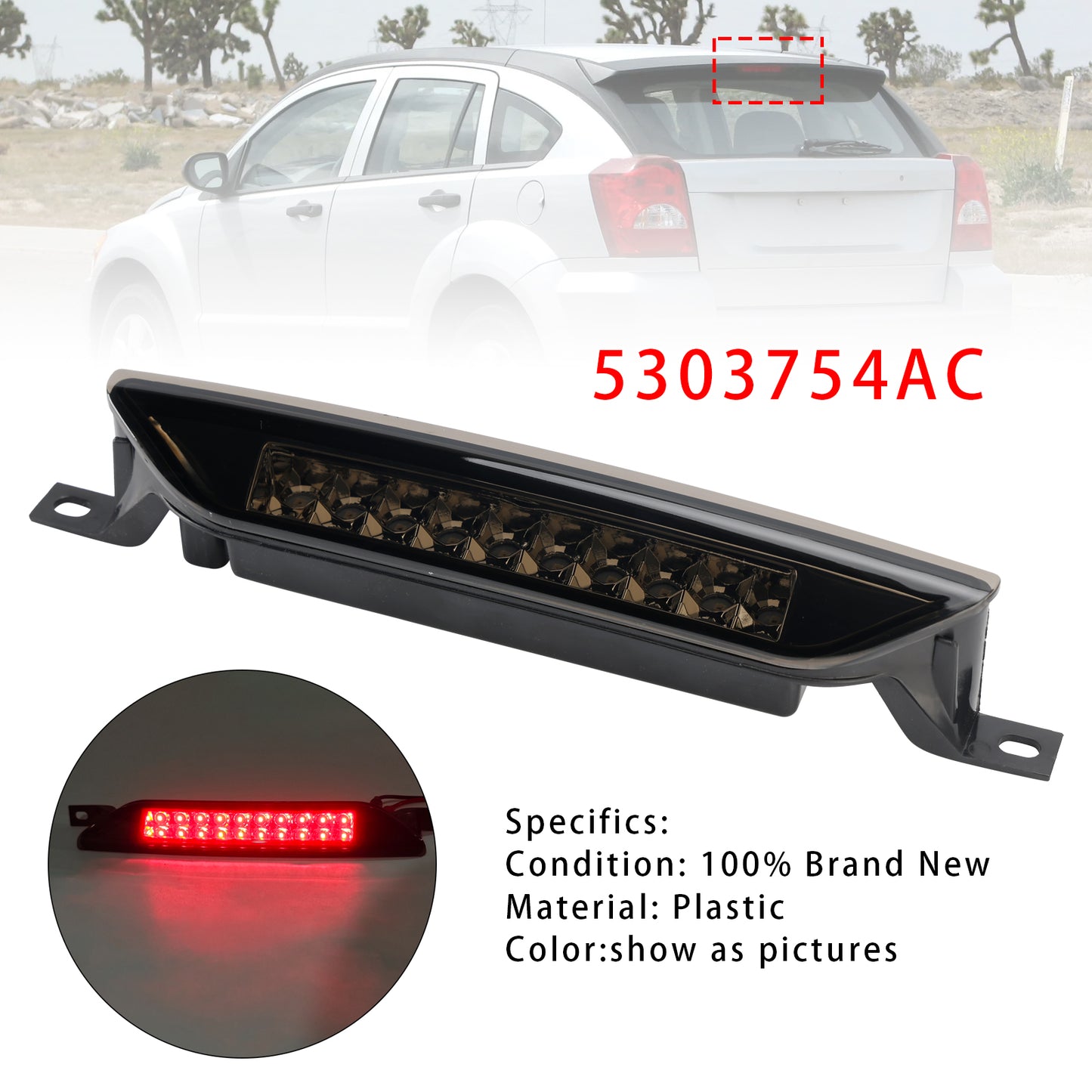 2011-2021 Jeep Grand Cherokee (WK2) 5303754AC Rear High Mount Third Brake Light Lamp