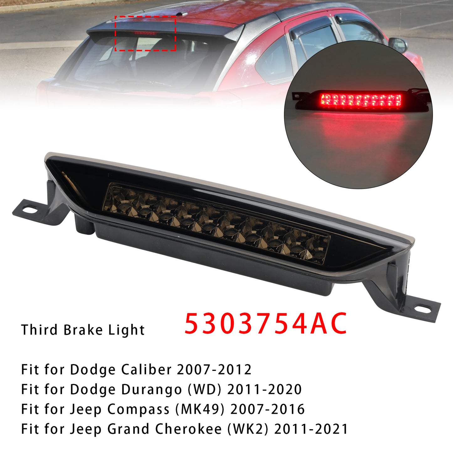 2011-2021 Jeep Grand Cherokee (WK2) 5303754AC Rear High Mount Third Brake Light Lamp