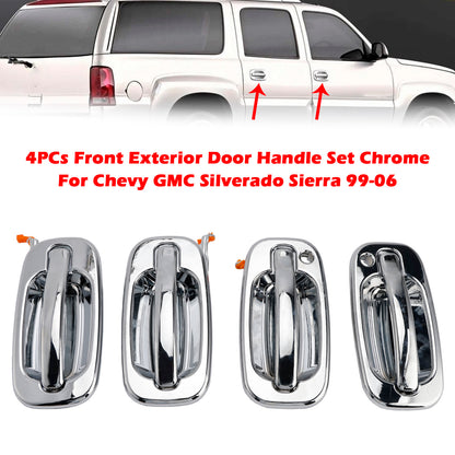 2002-2006 Cadillac Escalade 15745149 4PCs Front Exterior Door Handle Set Chrome