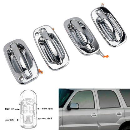 2002-2006 Cadillac Escalade 15745149 4PCs Front Exterior Door Handle Set Chrome