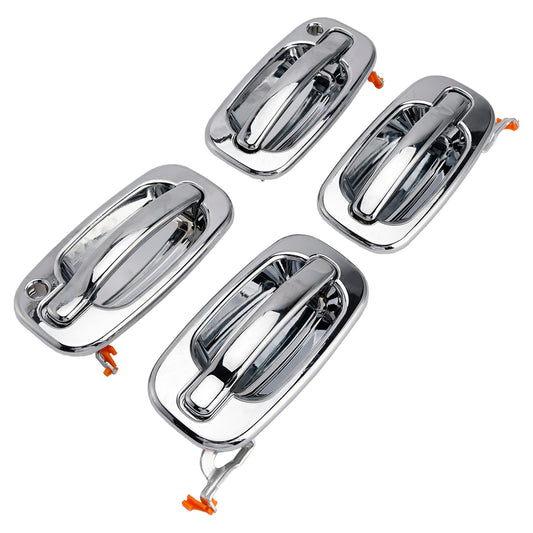 99-06 Chevy GMC Silverado Sierra 4PCs Front Exterior Door Handle Set Chrome