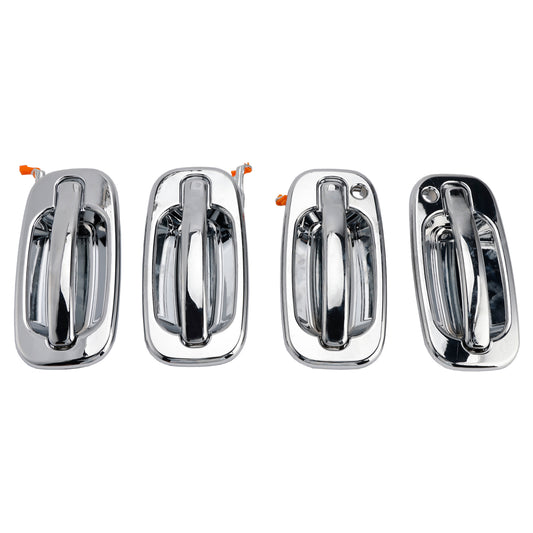 99-06 Chevy GMC Silverado Sierra 4PCs Front Exterior Door Handle Set Chrome