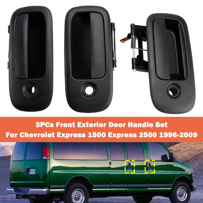 1996-2009 Chevrolet Express 3500 15167641 3PCs Front Exterior Door Handle Set