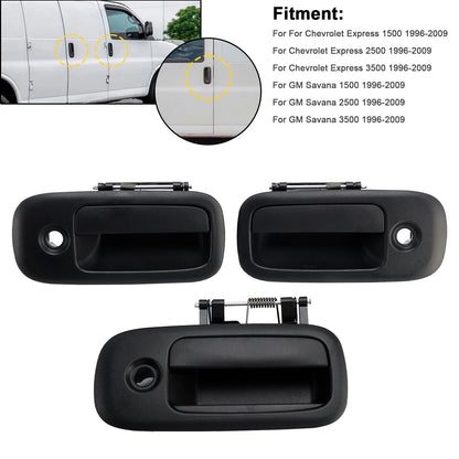 1996-2009 Chevrolet Express 3500 15167641 3PCs Front Exterior Door Handle Set
