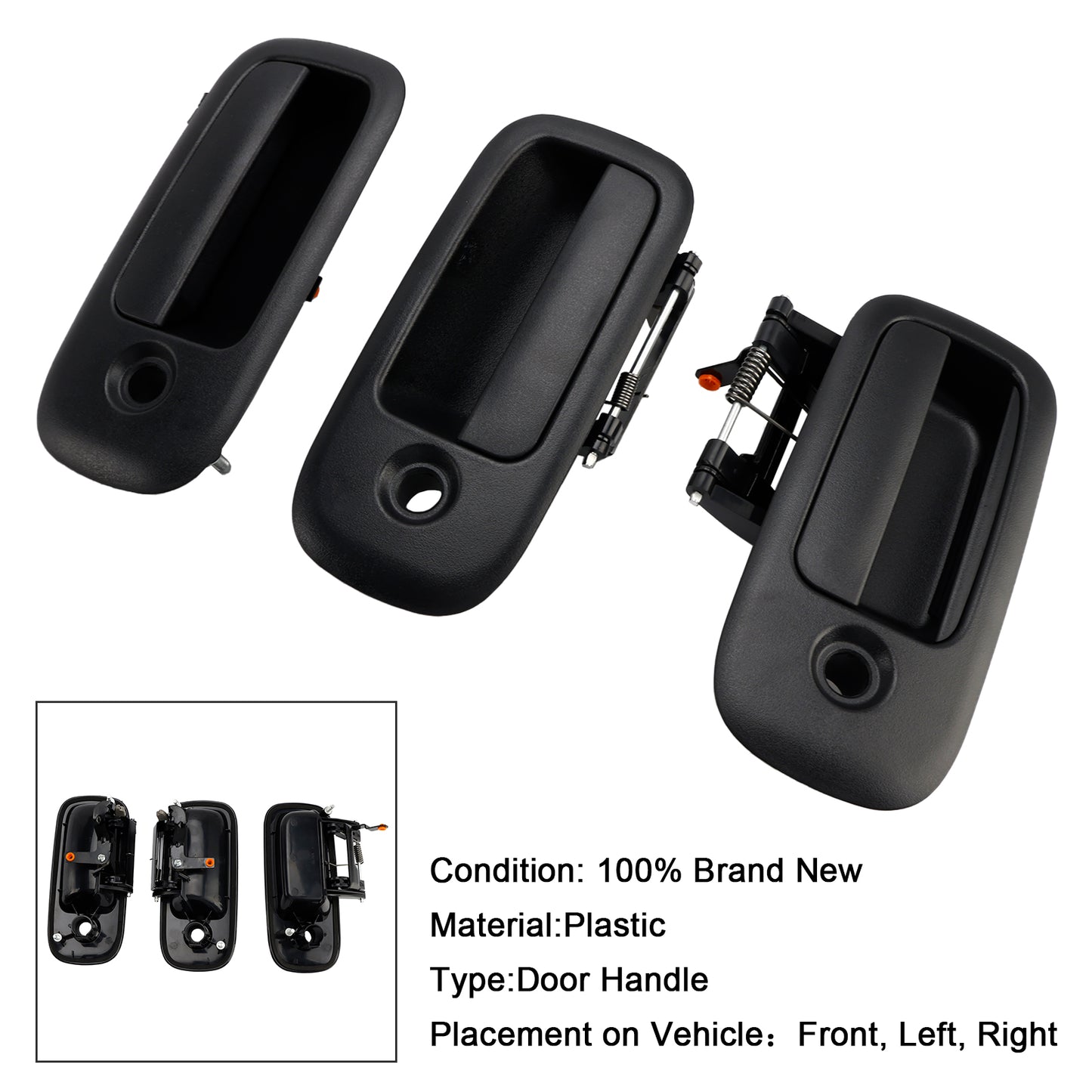 1996-2009 Chevrolet Express 3500 15167641 3PCs Front Exterior Door Handle Set