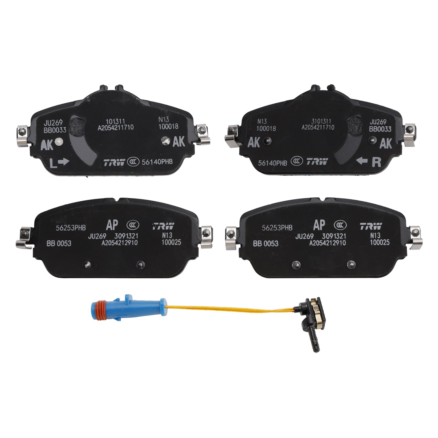 Mercedes-Benz E-Class 213 With Wear Sensor 1695401617 A0004208903 Front Brake Pads