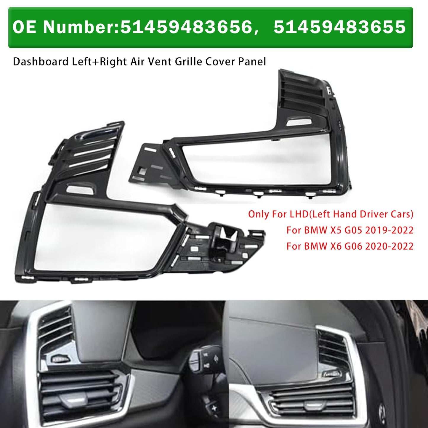 2019-2022 BMW X5 G05 51458745267 Dashboard Left+Right Air Vent