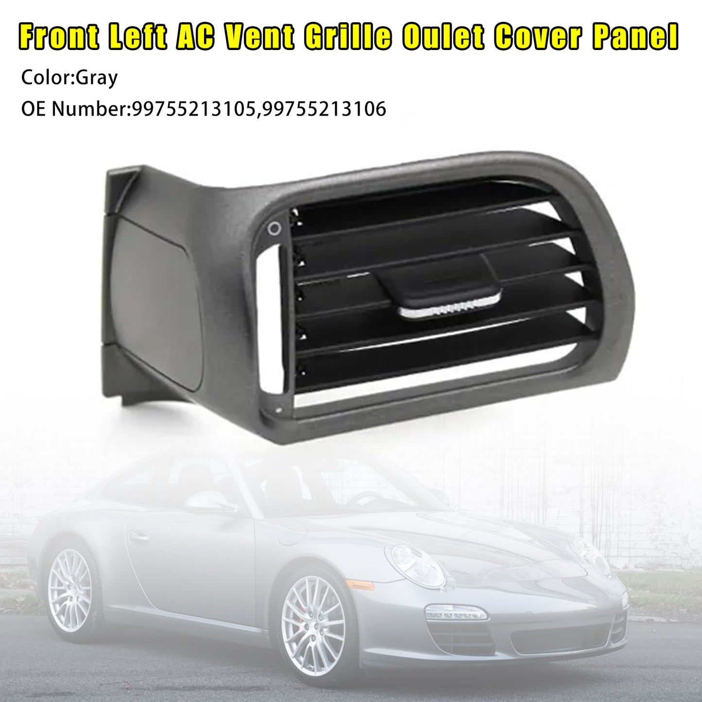 2004-2011 Porsche Targa 997 99755213105 Front Left AC Vent Cover Gray