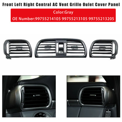 2004-2012 Porsche 911 Carrera Targa Left Right Central AC Vent Cover Gray