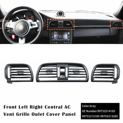 2004-2012 Porsche 911 Carrera Targa Left Right Central AC Vent Cover Gray