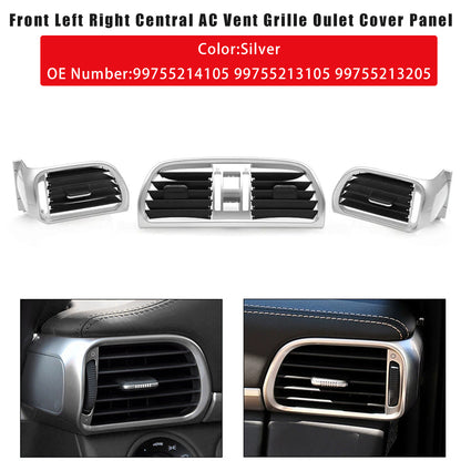 2004-2012 Porsche 911 Carrera Targa Left Right Central AC Vent Cover Silver