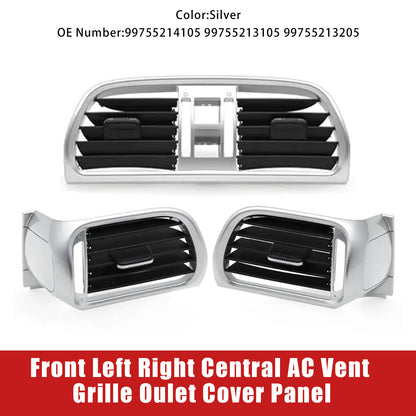 2004-2012 Porsche 911 Carrera Targa Left Right Central AC Vent Cover Silver