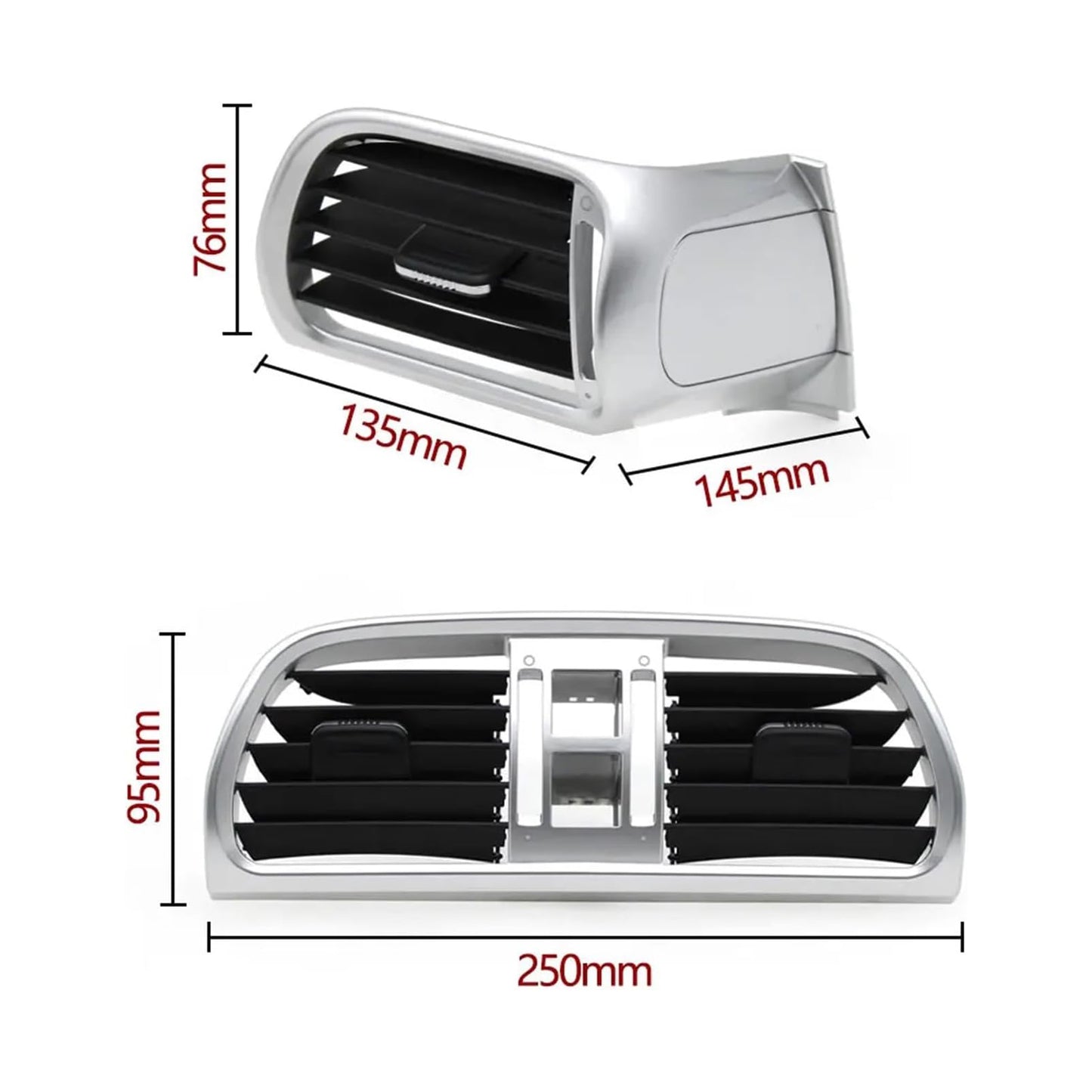 2004-2012 Porsche 911 Carrera Targa Left Right Central AC Vent Cover Silver