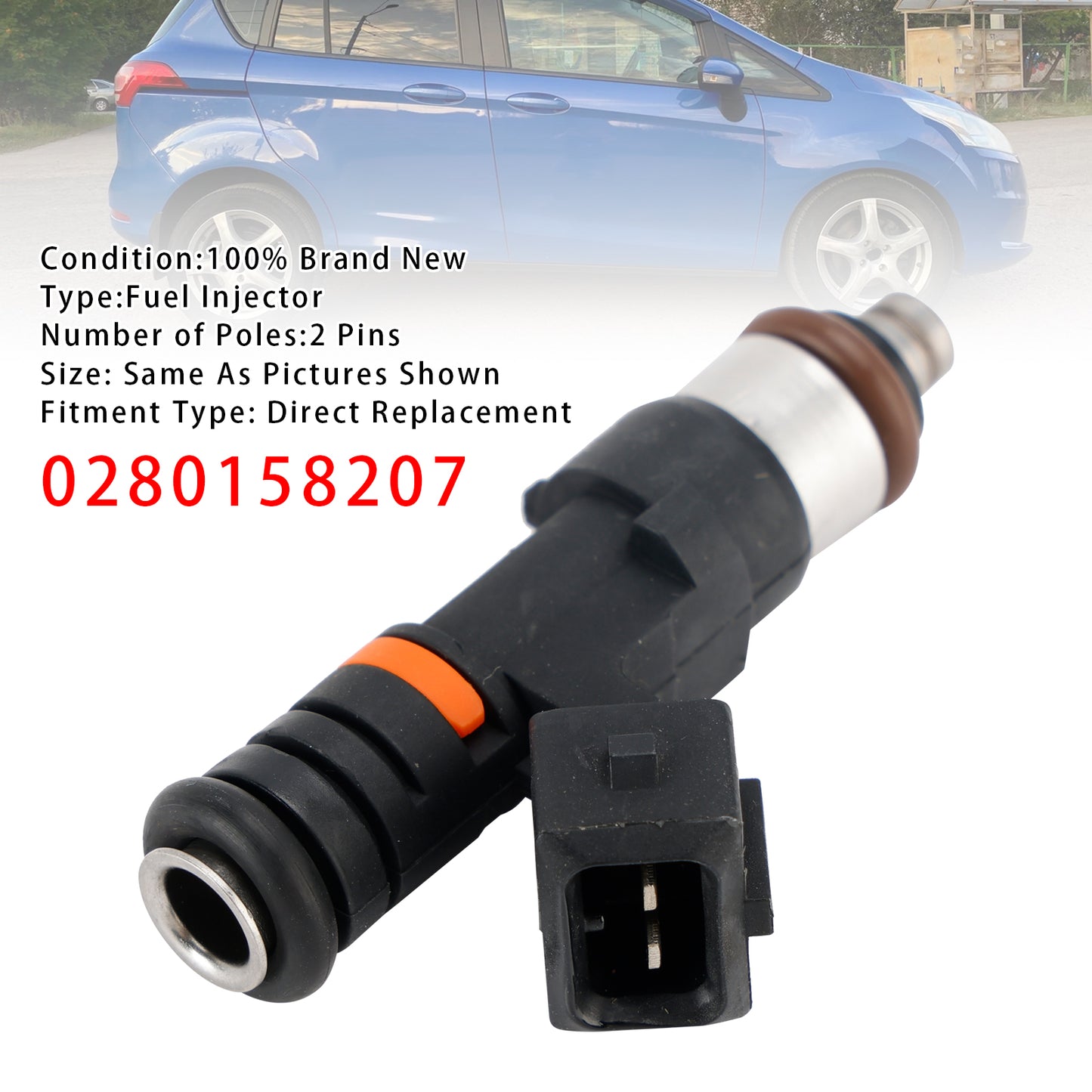 2010/12-2015/12 Ford Grand C-Max DXA/CB7 DXA/CEU 0280158207 1Pcs Fuel Injector