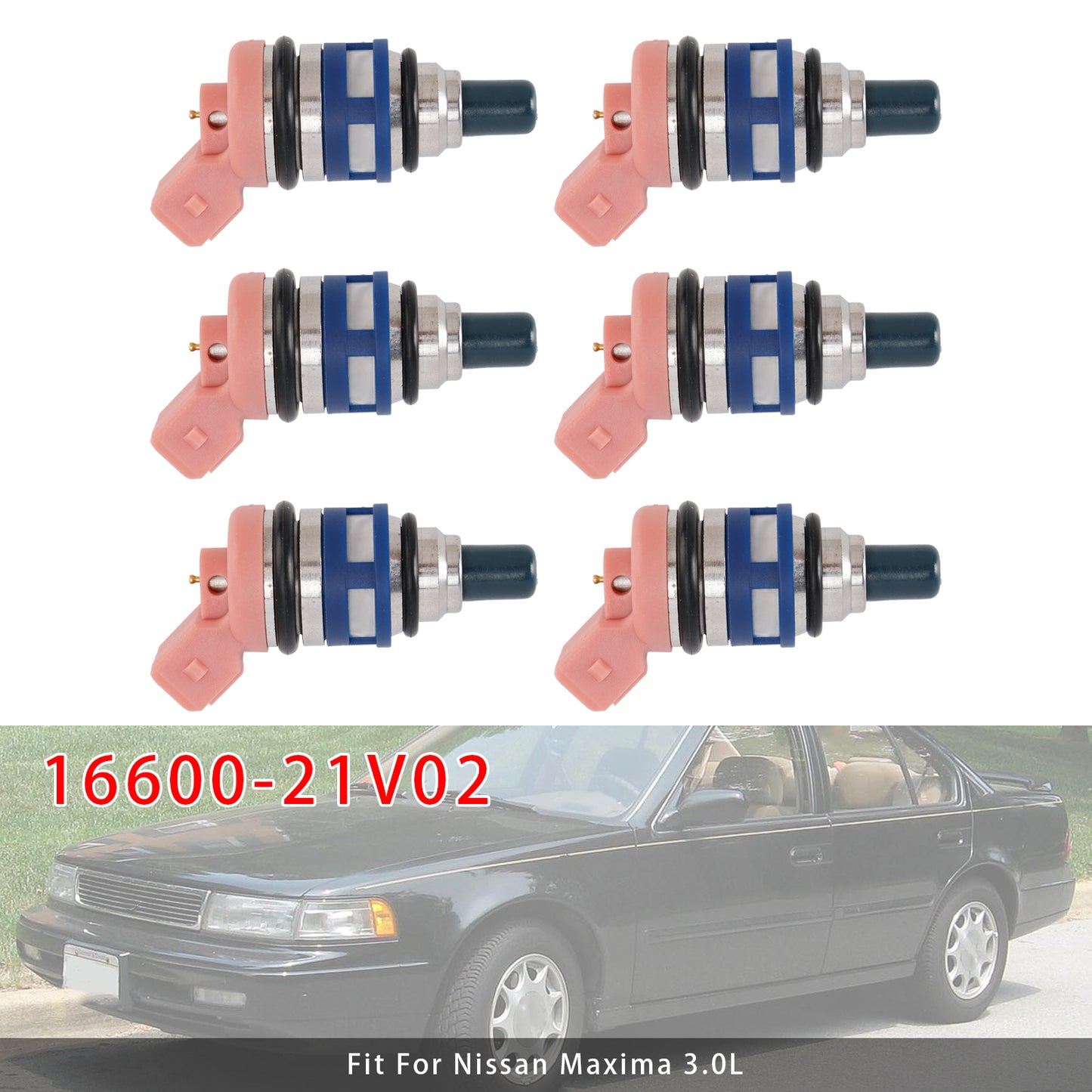 Nissan Maxima J30 Laurel 88-94 3.0 24V 16600-21V02 6Pcs Fuel Injector