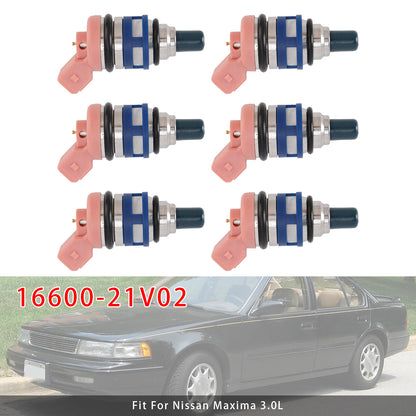 Nissan Maxima J30 Laurel 88-94 3.0 24V 16600-21V02 6Pcs Fuel Injector