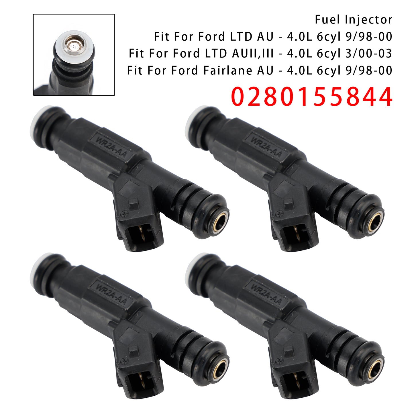 10/05-07 Ford Fairlane BF BFII 0280155844 4Pcs Fuel Injector