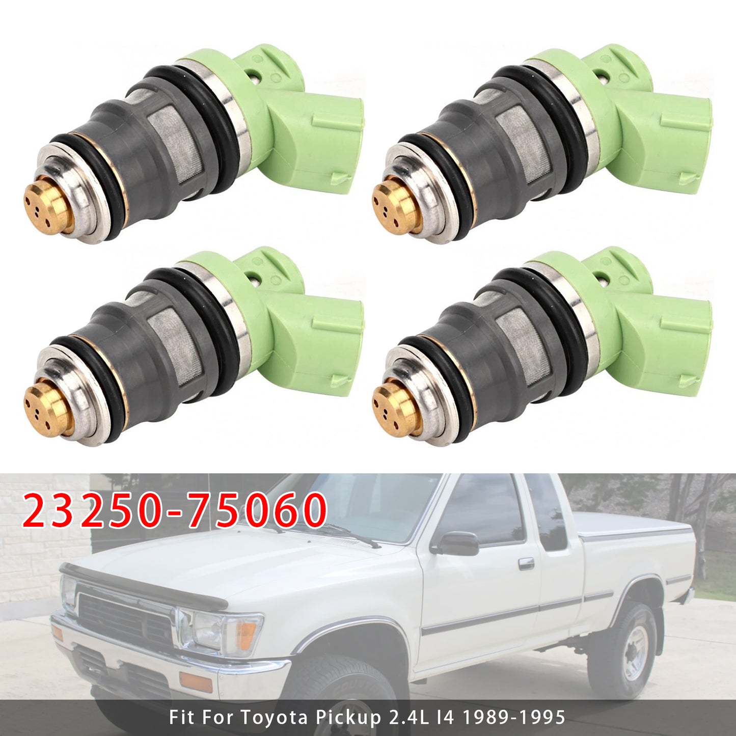 GR Toyota Hiace Hiace S.B.V KLH1# 2# LXH1# 2# RCH1# 2# 23250-75060 4Pcs Fuel Injector