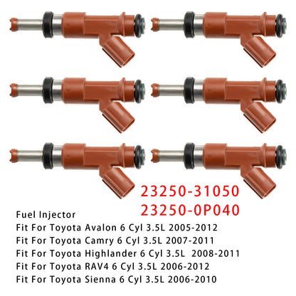 2006-2012 Toyota RAV4 23250-31050 6Pcs Fuel Injector