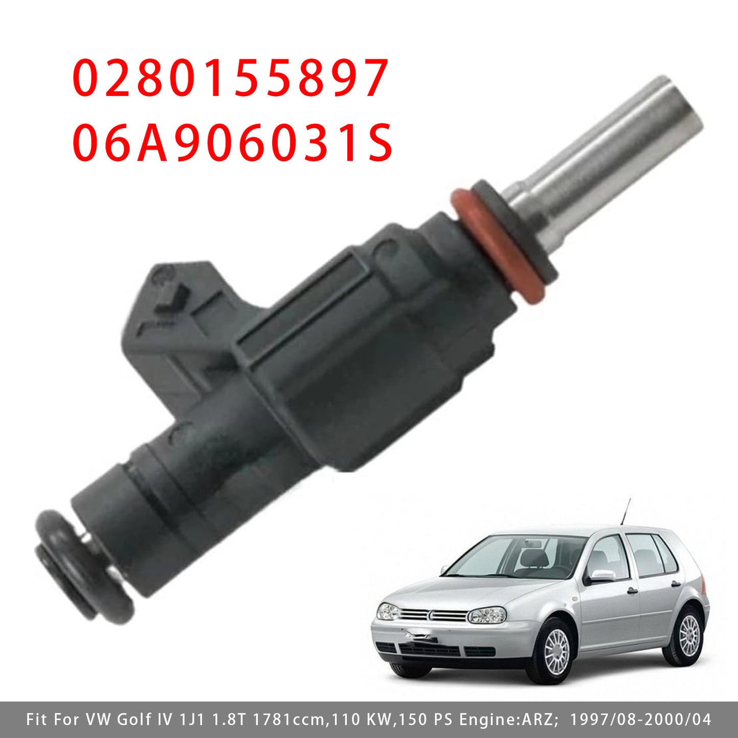 2000-2001 Volkswagen Golf 1.8L I4 TURBOCHARGED 0280155897 1Pcs Fuel Injector