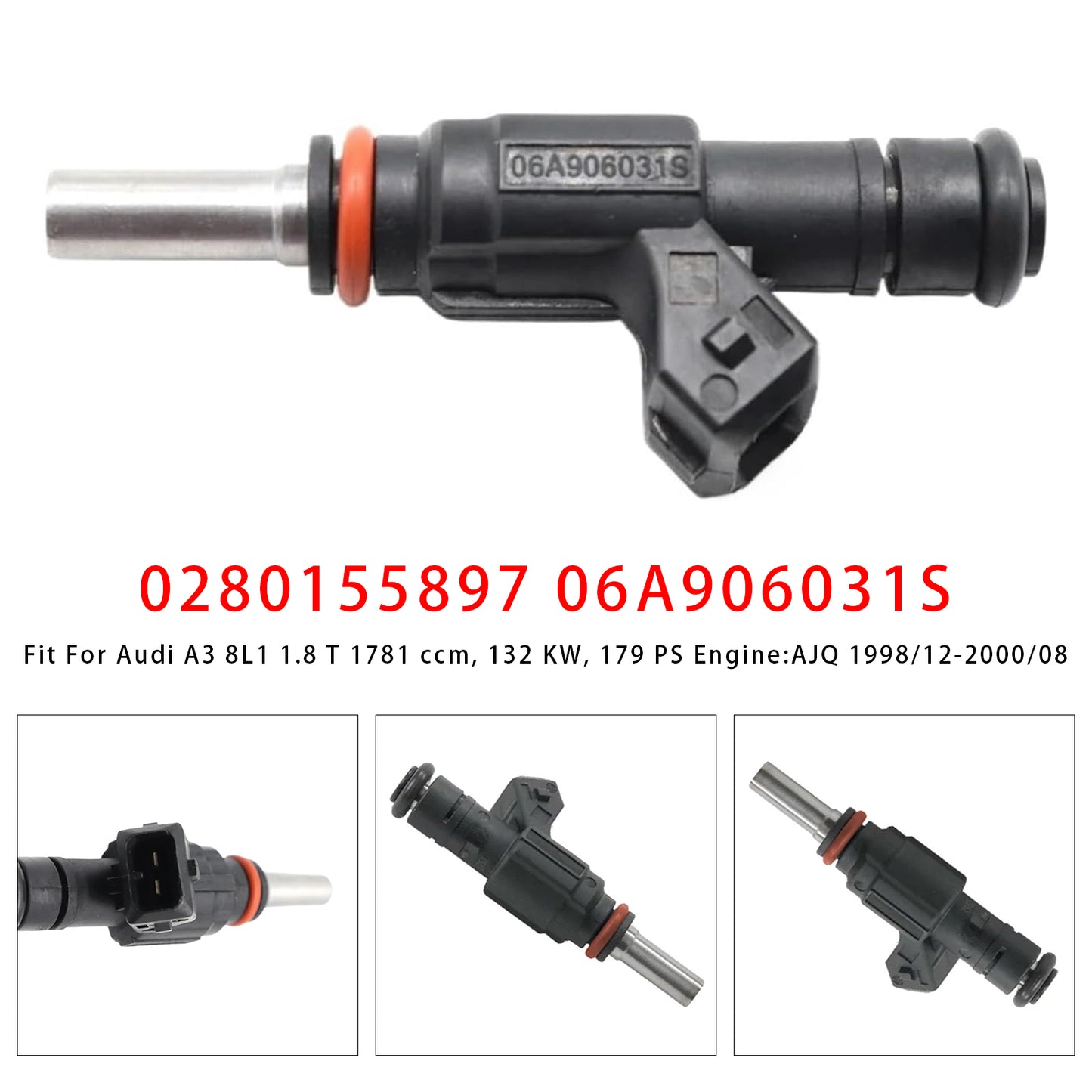 2000-2001 Volkswagen Golf 1.8L I4 TURBOCHARGED 0280155897 1Pcs Fuel Injector