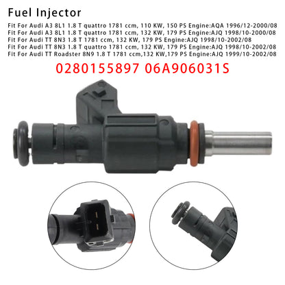 2000-2001 Volkswagen Golf 1.8L I4 TURBOCHARGED 0280155897 1Pcs Fuel Injector