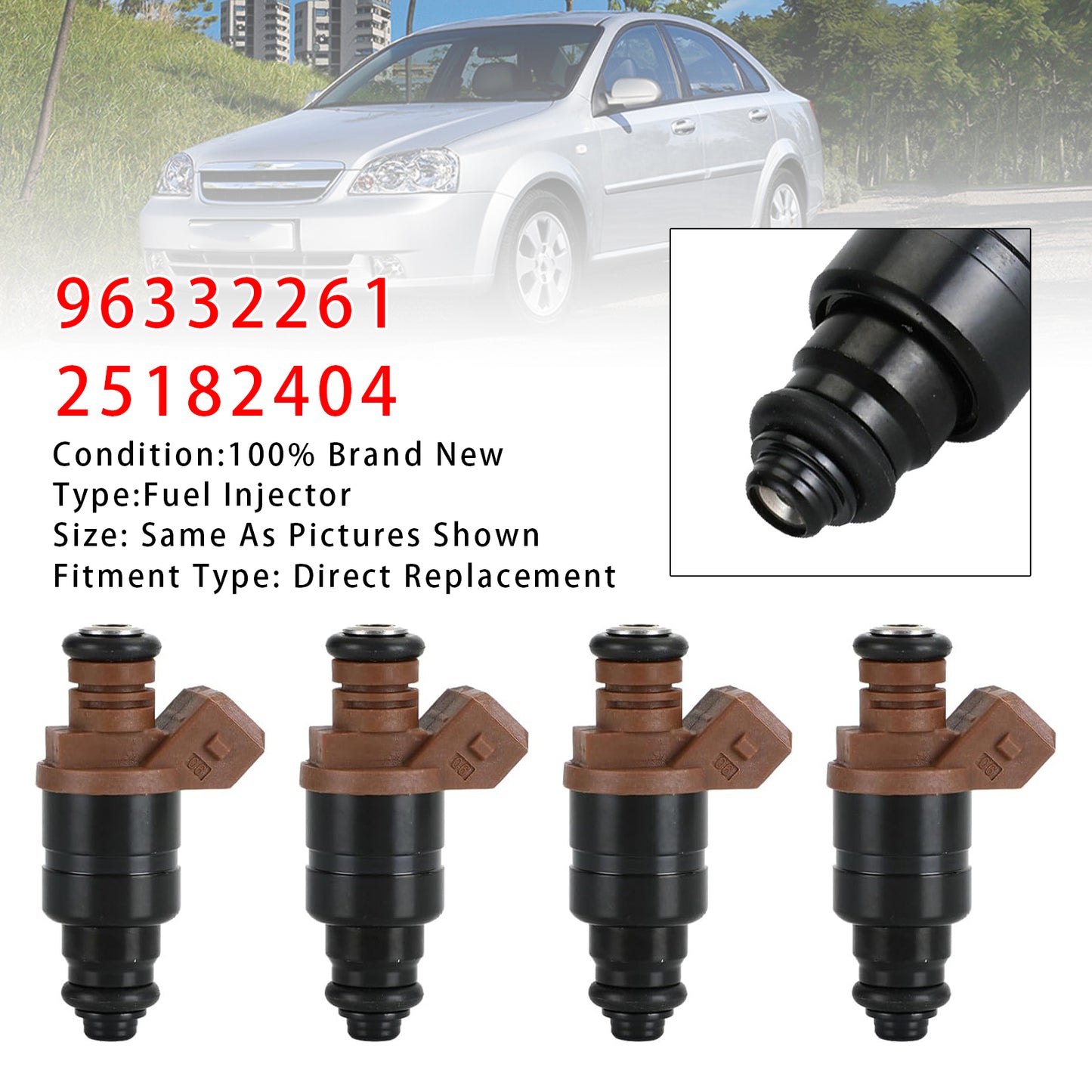 05-16 Chevrolet Optra Lacetti 1.4L 1.6L 96332261 25182404 4Pcs Fuel Injector