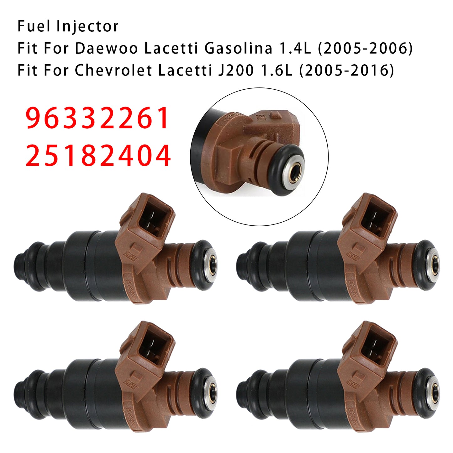 05-16 Chevrolet Optra Lacetti 1.4L 1.6L 96332261 25182404 4Pcs Fuel Injector