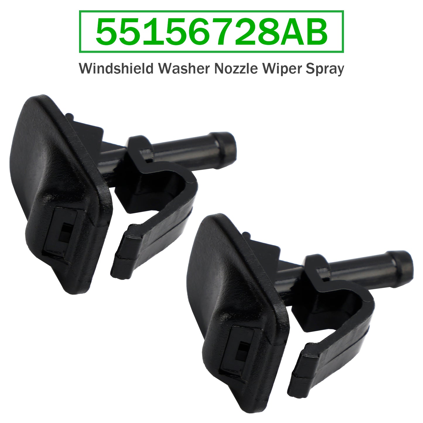2002-2012 Jeep Wrangler JK 55156728AB 2pcs Windshield Washer Nozzle Wiper Spray