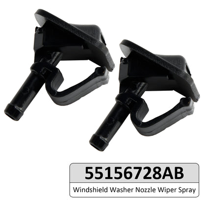 2002-2012 Jeep Wrangler JK 55156728AB 2pcs Windshield Washer Nozzle Wiper Spray