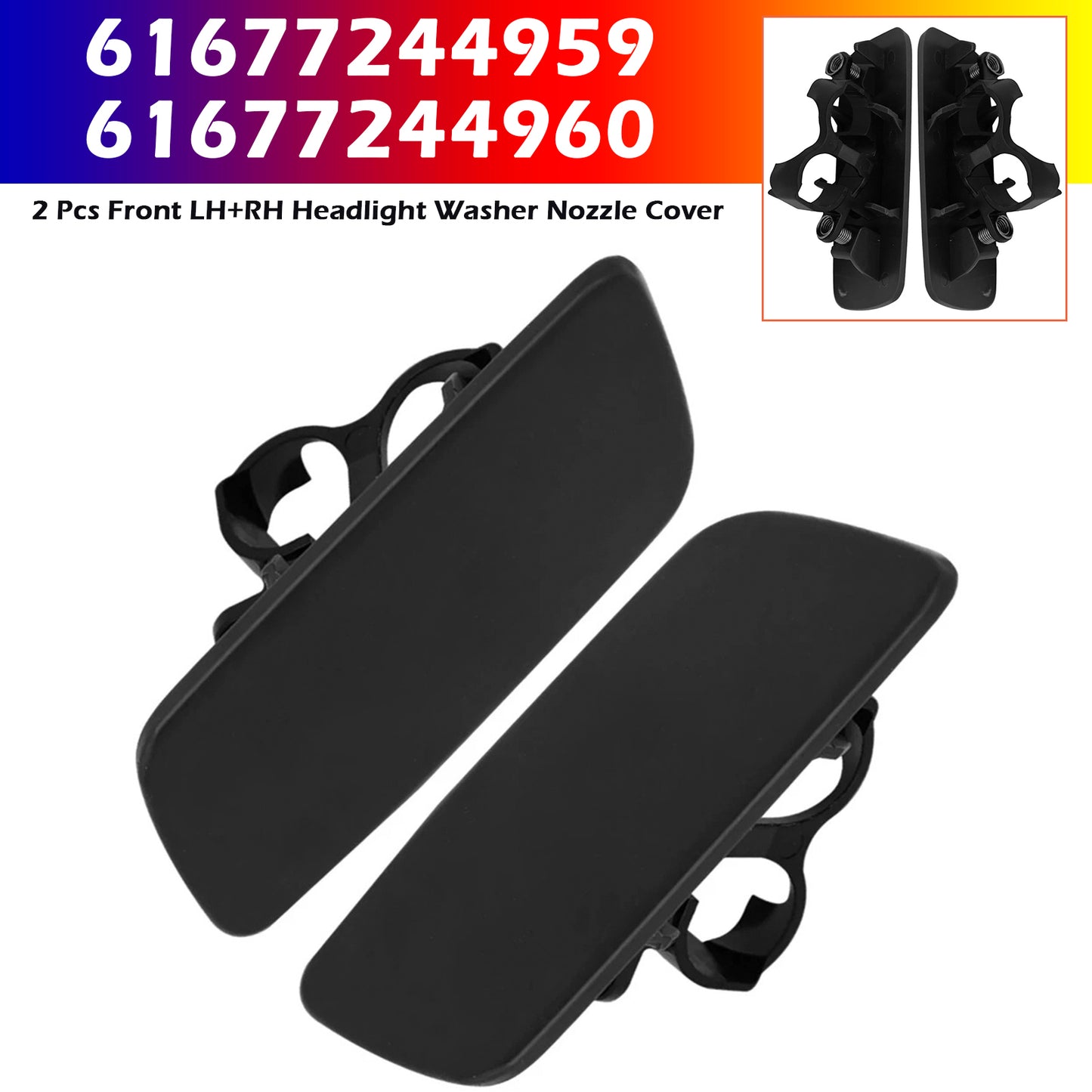 2010-2018 Rolls-Royce Ghost 2 Pcs Front LH+RH Headlight Washer Nozzle Cover