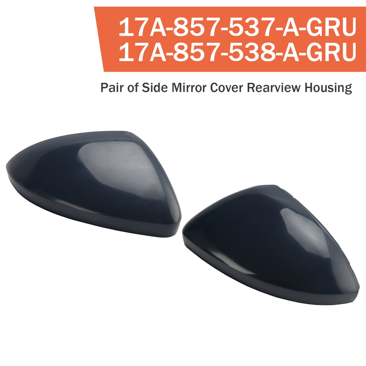 2019-2025 VW Jetta S SE SEL 17A-857-537-A-GRU Pair of Side Mirror Cover Rearview Housing