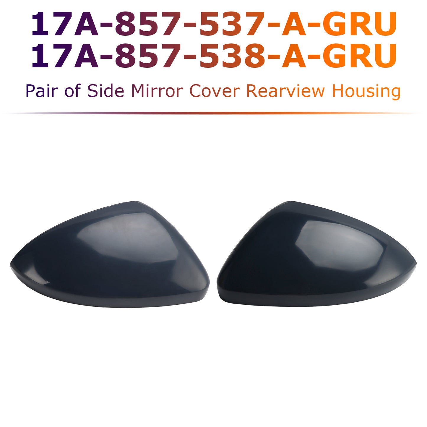 2019-2025 VW Jetta S SE SEL 17A-857-537-A-GRU Pair of Side Mirror Cover Rearview Housing