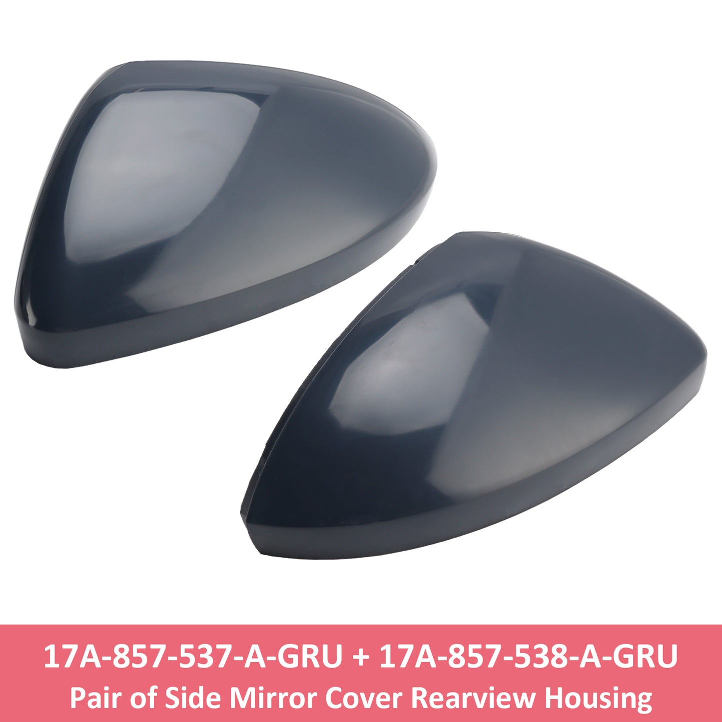 2019-2025 VW Jetta S SE SEL 17A-857-537-A-GRU Pair of Side Mirror Cover Rearview Housing