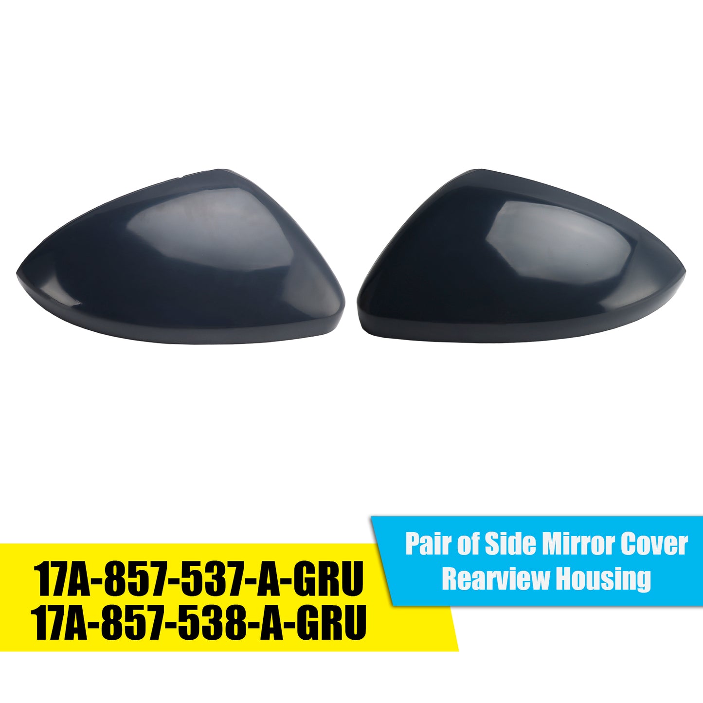 2019-2025 VW Jetta S SE SEL 17A-857-537-A-GRU Pair of Side Mirror Cover Rearview Housing