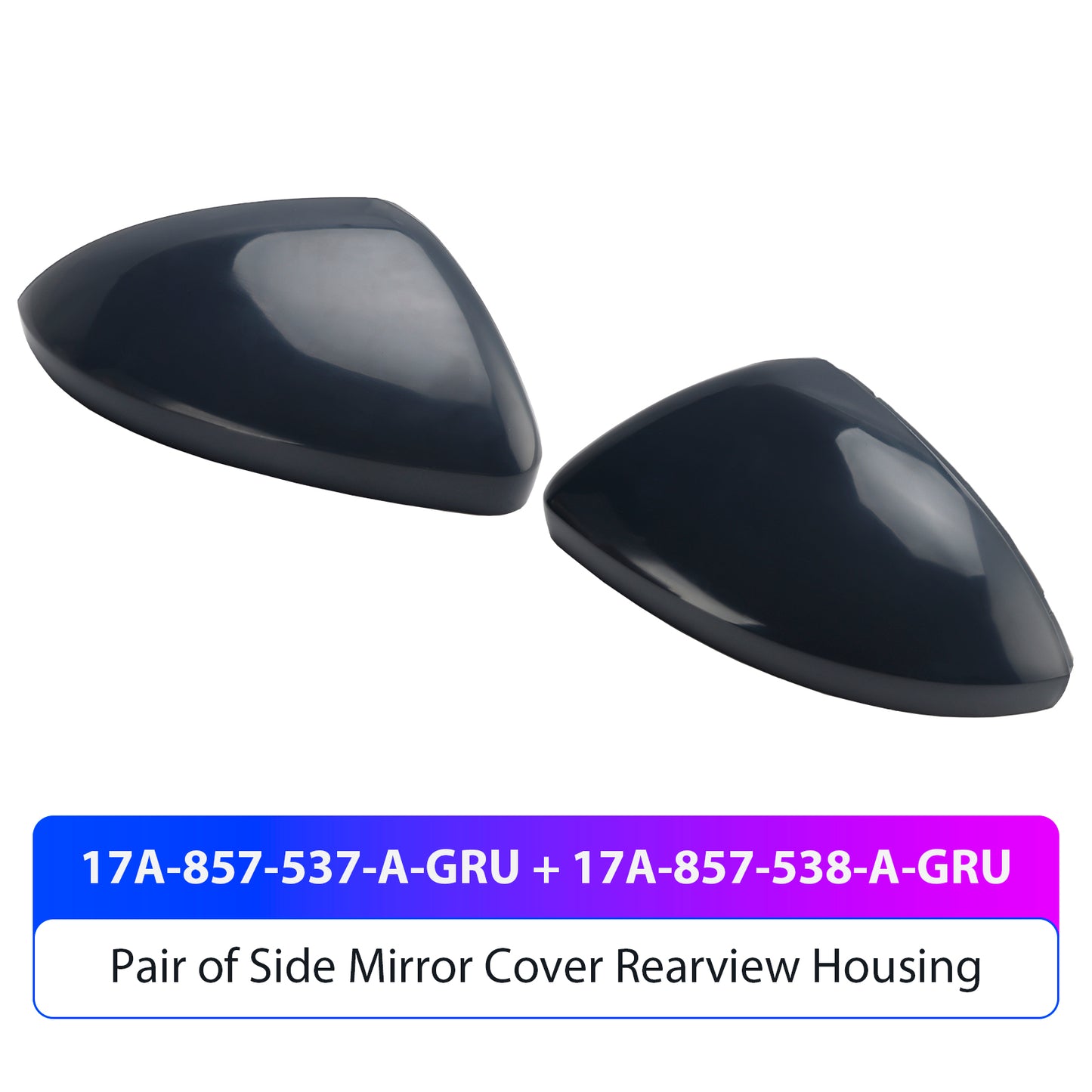 2019-2025 VW Jetta S SE SEL 17A-857-537-A-GRU Pair of Side Mirror Cover Rearview Housing