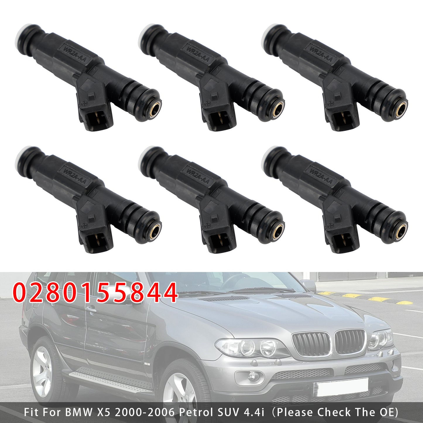 2000 BMW X5 0280155844 6Pcs Fuel Injector