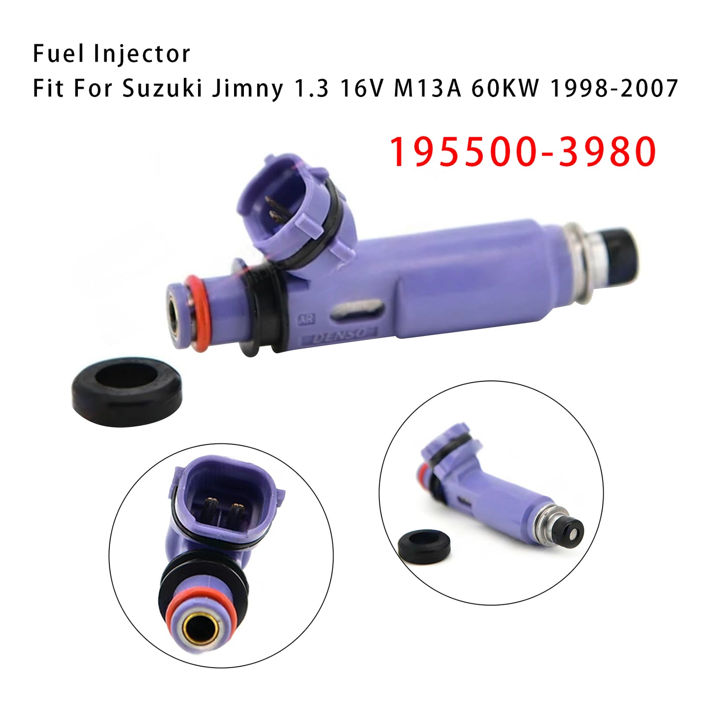 1998-2007 Suzuki Jimny 1.3 16V M13A 195500-3980 1Pcs Fuel Injector
