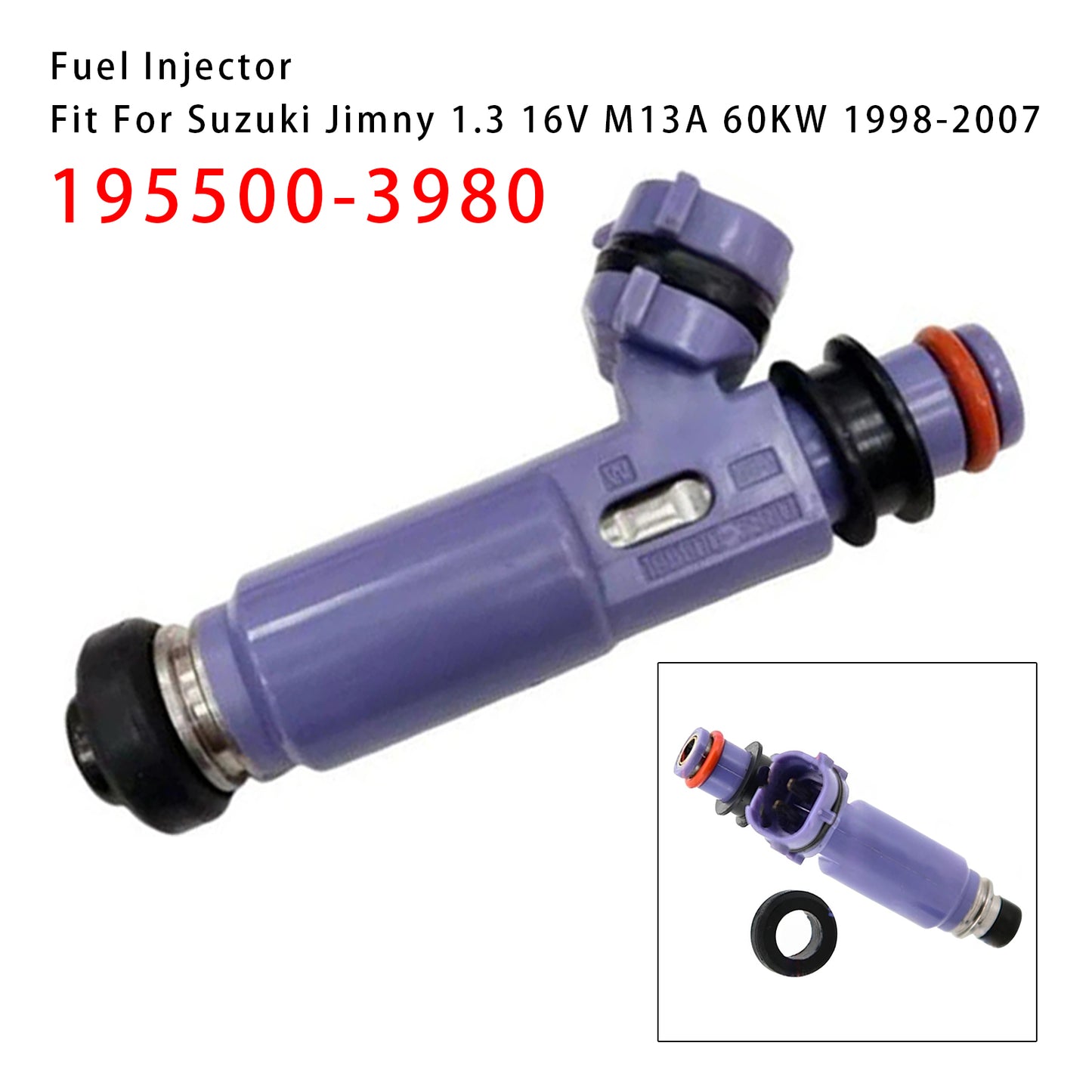1998-2007 Suzuki Jimny 1.3 16V M13A 195500-3980 1Pcs Fuel Injector