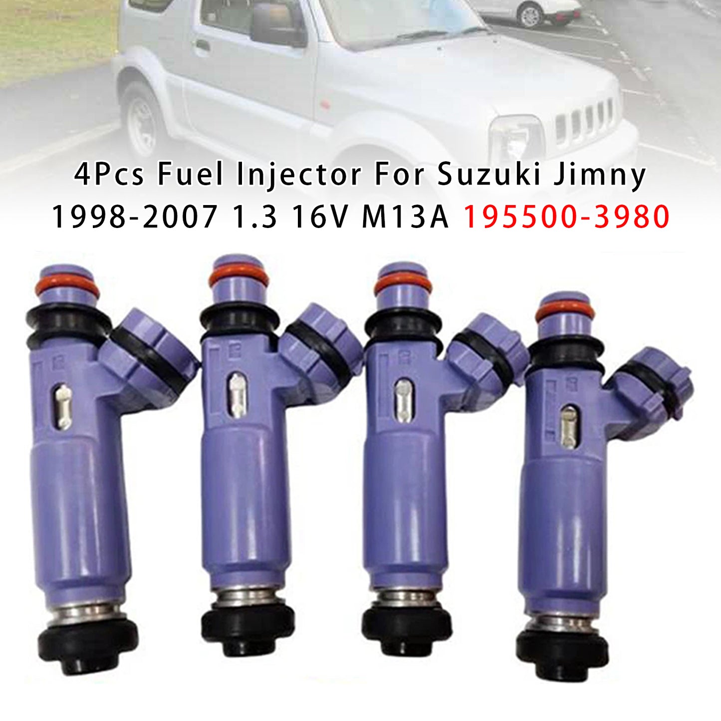 1998-2007 Suzuki Jimny 1.3 16V M13A 60KW 195500-3980 4Pcs Fuel Injector