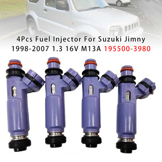 1998-2007 Suzuki Jimny 1.3 16V M13A 195500-3980 4Pcs Fuel Injector