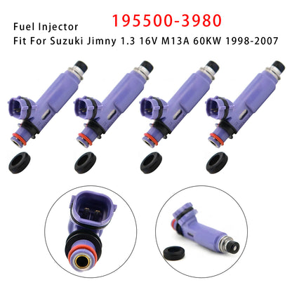 1998-2007 Suzuki Jimny 1.3 16V M13A 60KW 195500-3980 4Pcs Fuel Injector
