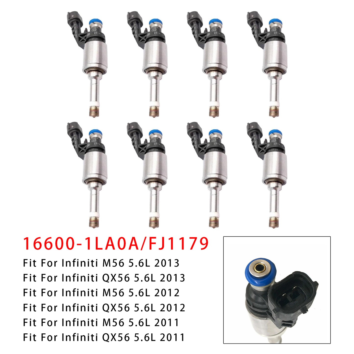 2017 Infiniti Q70 5.6L 16600-1LA0A 8Pcs Fuel Injector