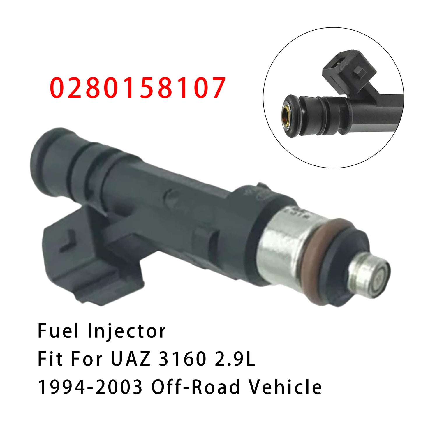 1994-2003 UAZ 3160 2.9L 0280158107 1Pcs Fuel Injector