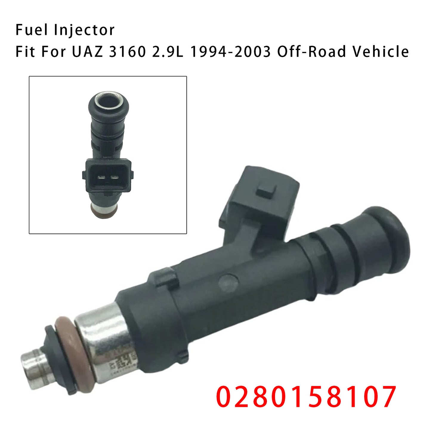 1994-2003 UAZ 3160 2.9L 0280158107 1Pcs Fuel Injector