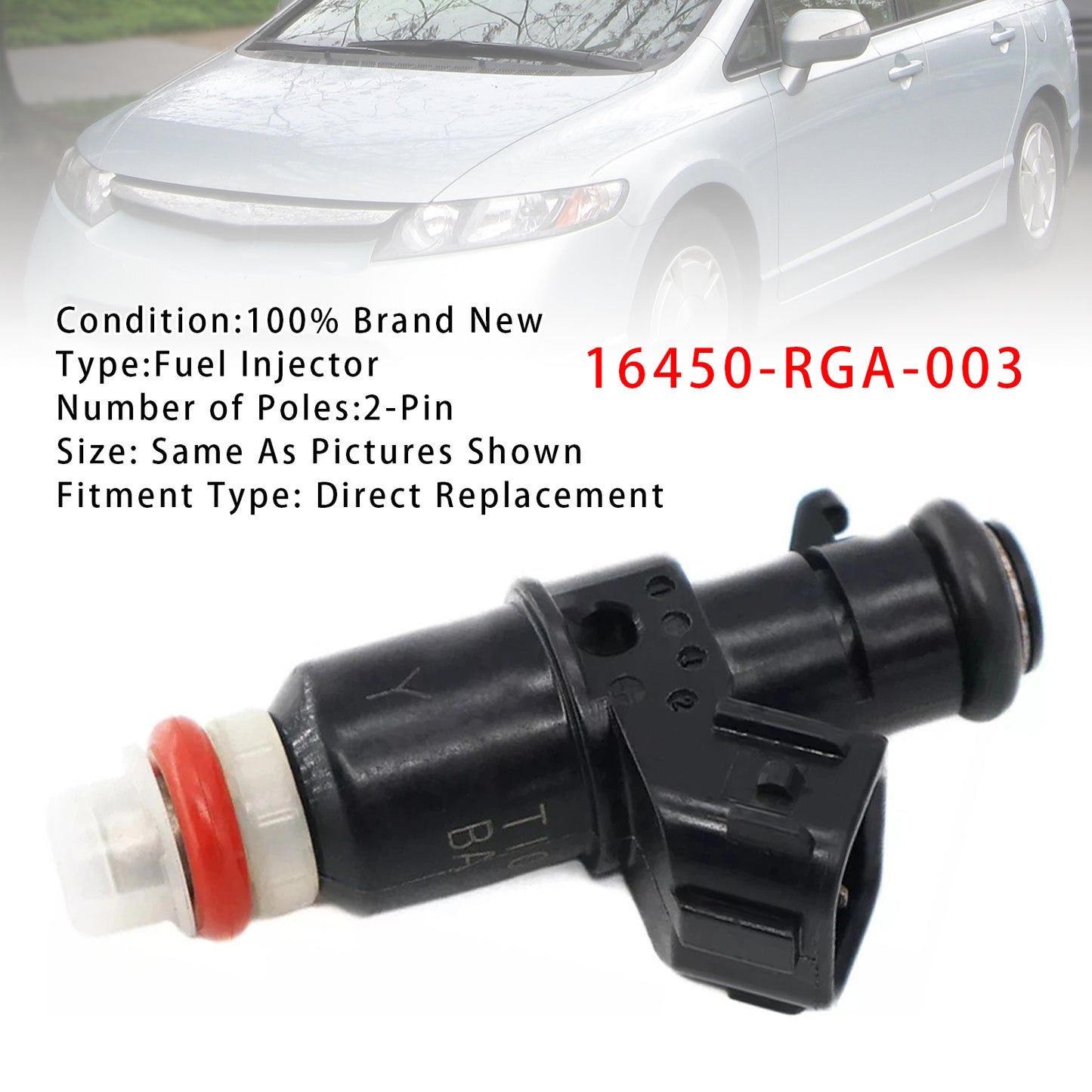 2010-2014 Honda Insight Hybrid 1.3L 16450-RGA-003 1Pcs Fuel Injector