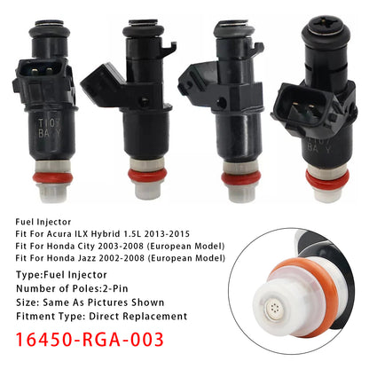 2010-2014 Honda Insight Hybrid 1.3L 16450-RGA-003 4Pcs Fuel Injector