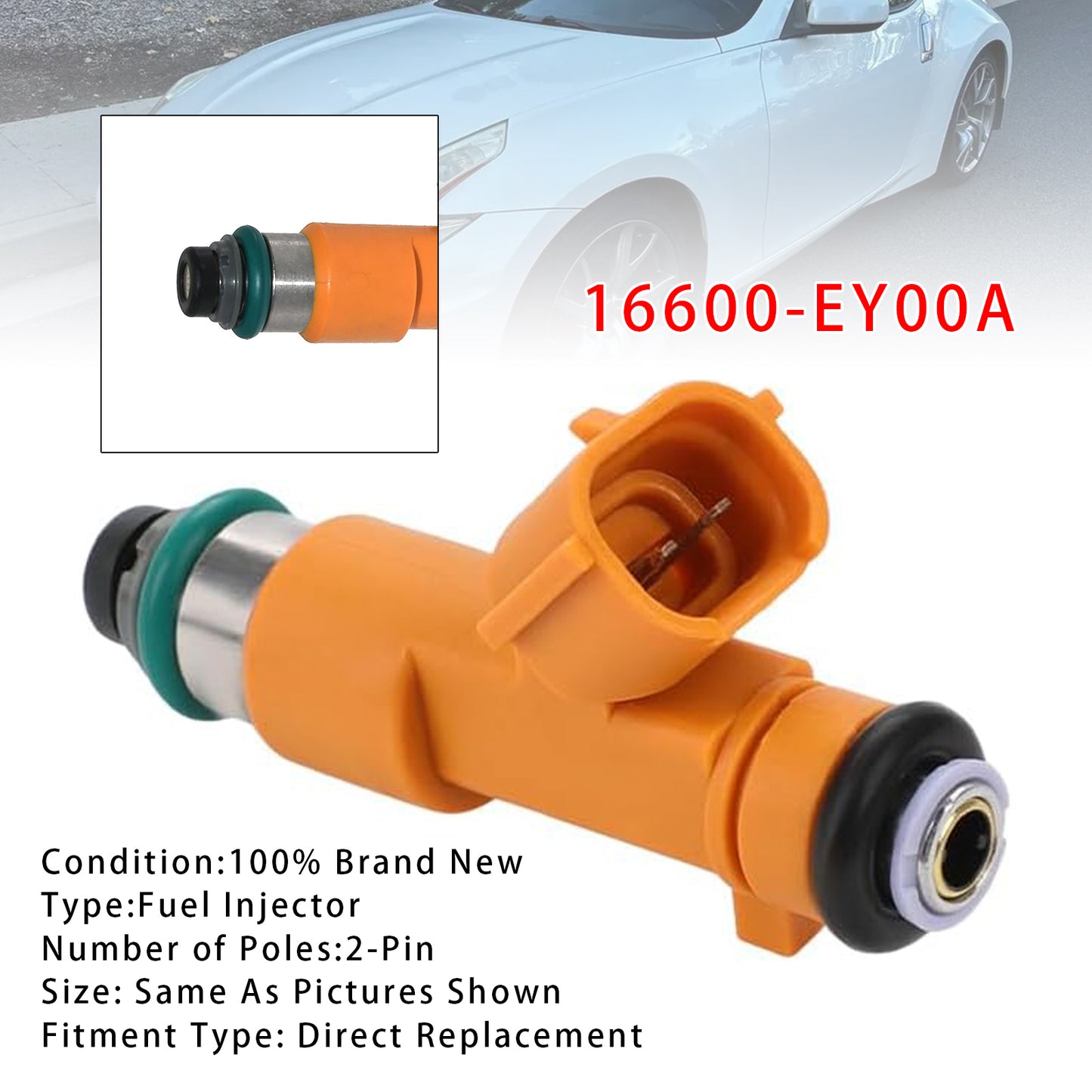2013 Infiniti FX37 3.7L V6 16600-EY00A 1Pcs Fuel Injector